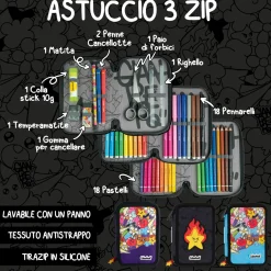 Astuccio 3 zip Gianpiero x Colourbook – Completo 44 pezzi