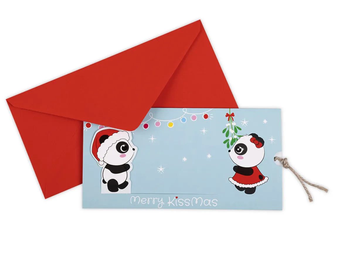 Biglietto di Natale a scorrimento – Panda Lovers