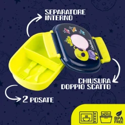 Portamerenda Alien World con separatore e posate – BPA Free