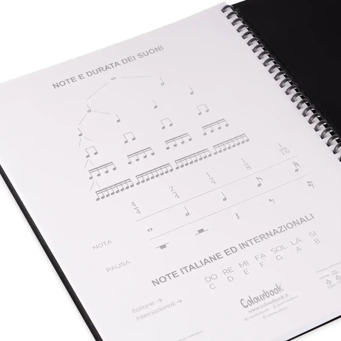 Quaderno A4 pentagrammato con spirale