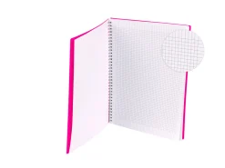 Quaderno a spirale A4 Fluo – Quadretti piccoli con margine