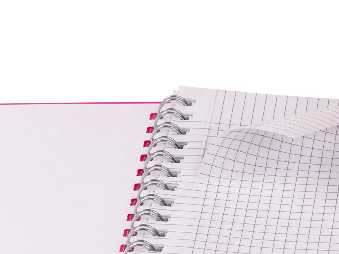 Quaderno a spirale A4 Fluo – Quadretti piccoli con margine