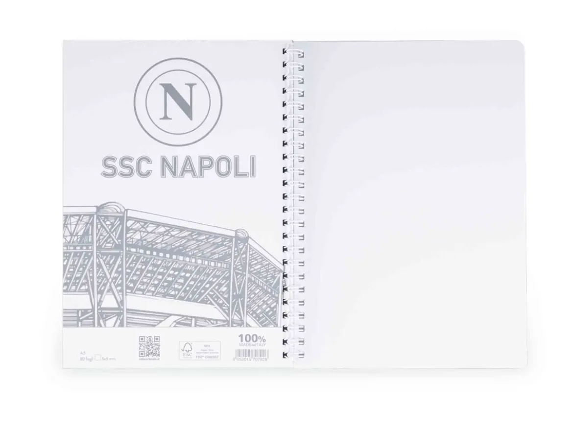 Quaderno a spirale A5 SSC Napoli – Quadretti 5 millimetri