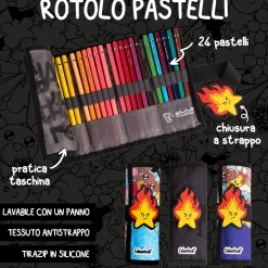 Rotolo portapastelli Gianpiero x Colourbook – 24 matite colorate