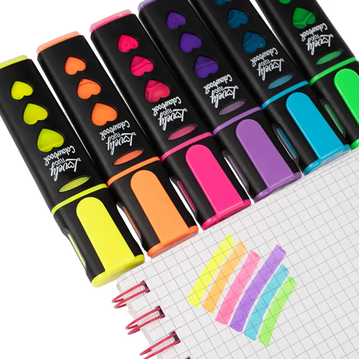 Set 6 evidenziatori liquidi Lovely Fluo – Colore intenso, tratto resistente all’acqua