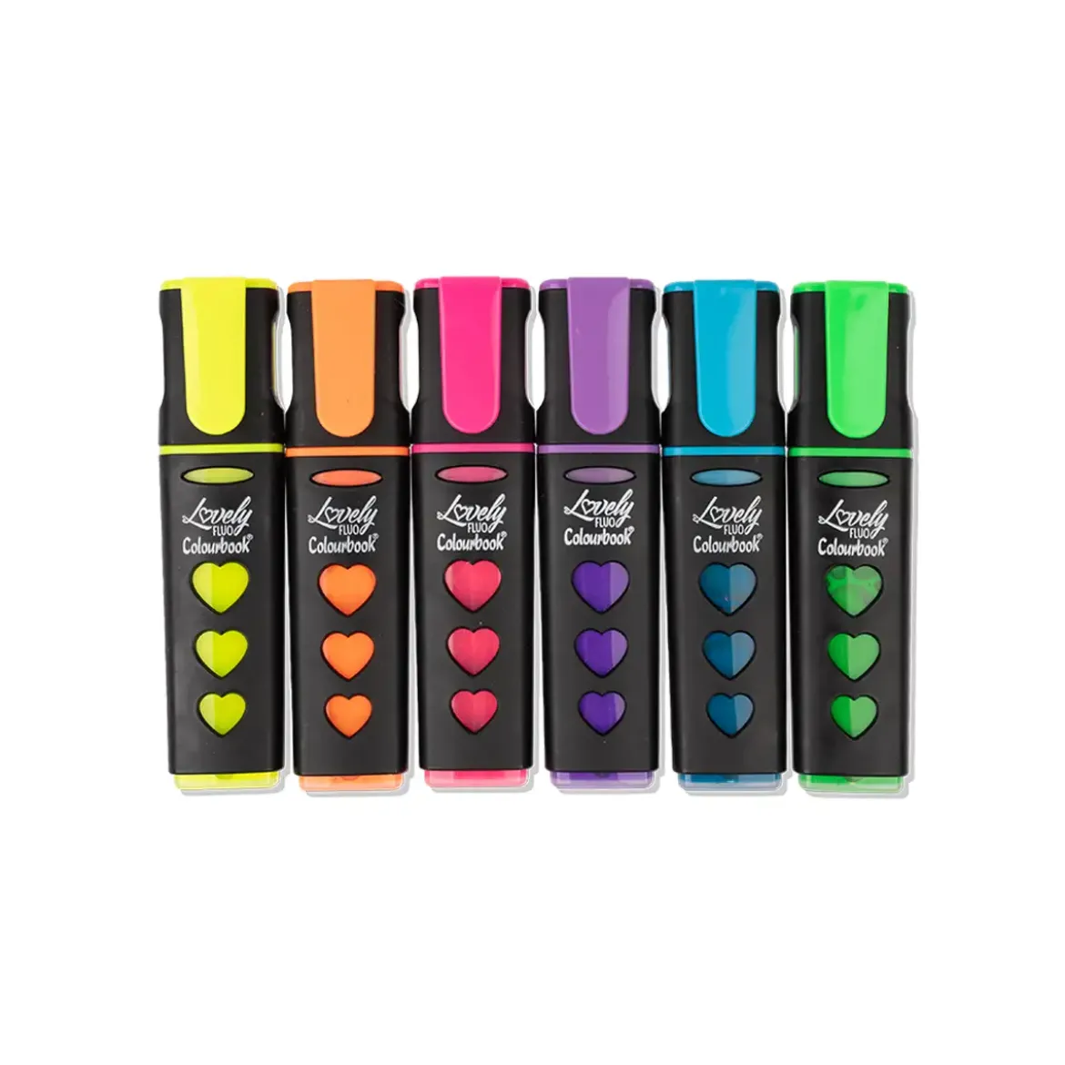 Set 6 evidenziatori liquidi Lovely Fluo – Colore intenso, tratto resistente all’acqua
