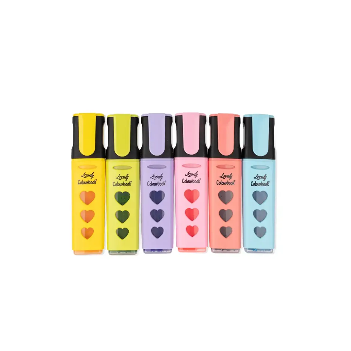 Set 6 evidenziatori liquidi Lovely Pastel – Tratto fluido e resistente all’acqua