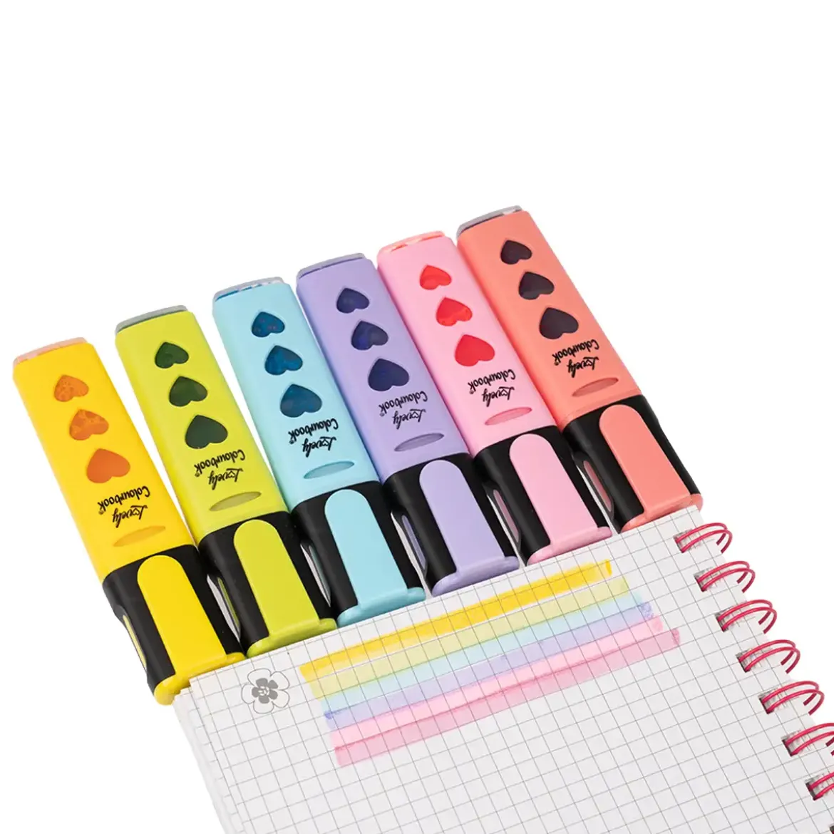 Set 6 evidenziatori liquidi Lovely Pastel – Tratto fluido e resistente all’acqua