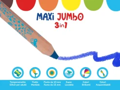 Set 6 matite colorate Maxi Jumbo 3 in 1