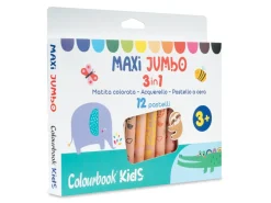Set 12 matite colorate Maxi Jumbo 3 in 1