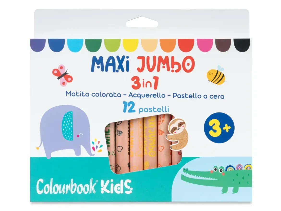 Set 12 matite colorate Maxi Jumbo 3 in 1
