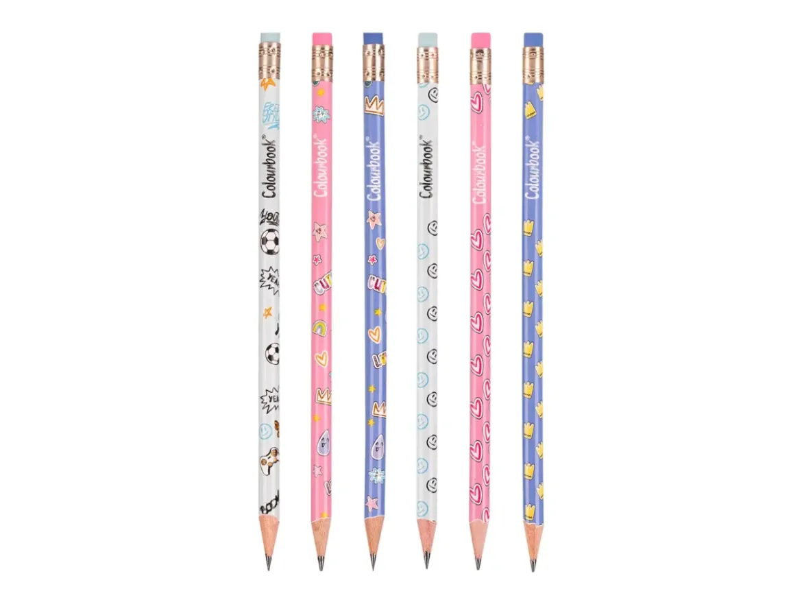 Set 6 matite HB con gomma Abstract