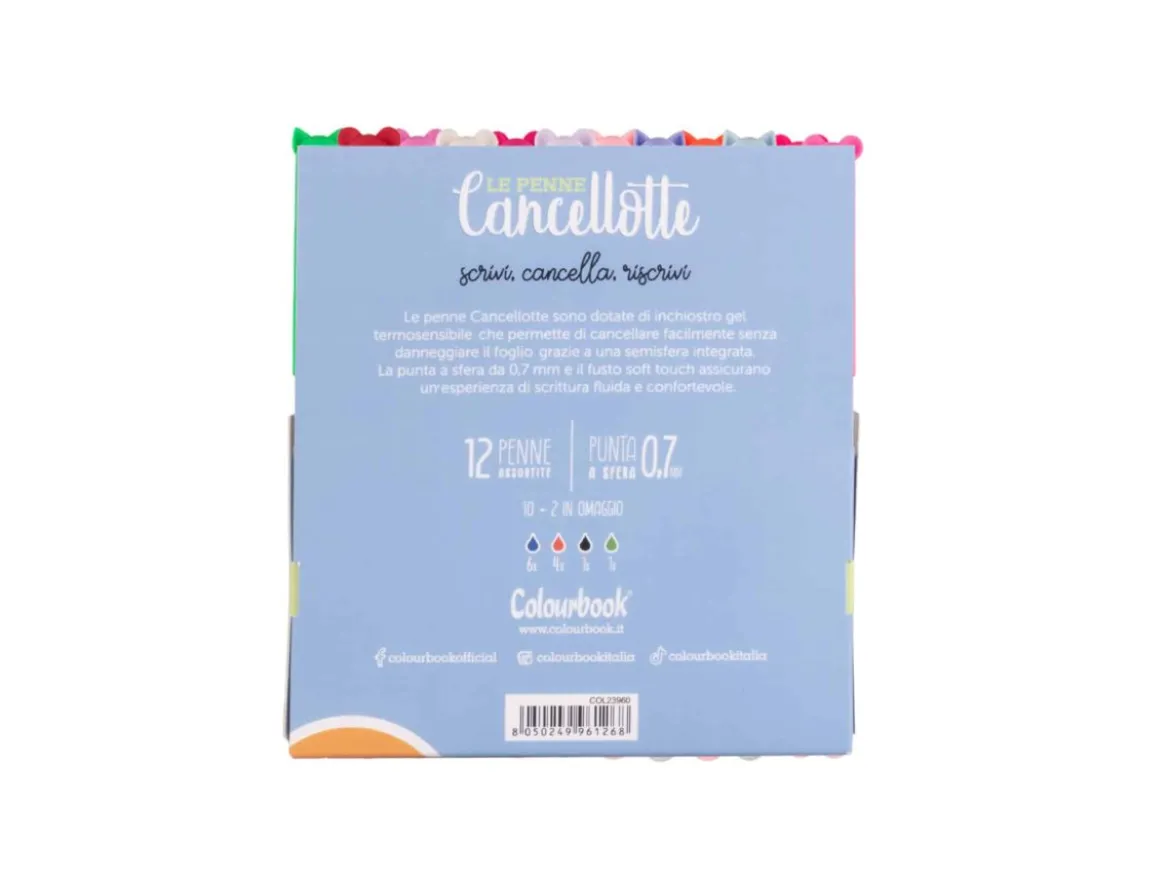 Set 10 penne Cancellotte +2 in omaggio – 4 inchiostri assortiti