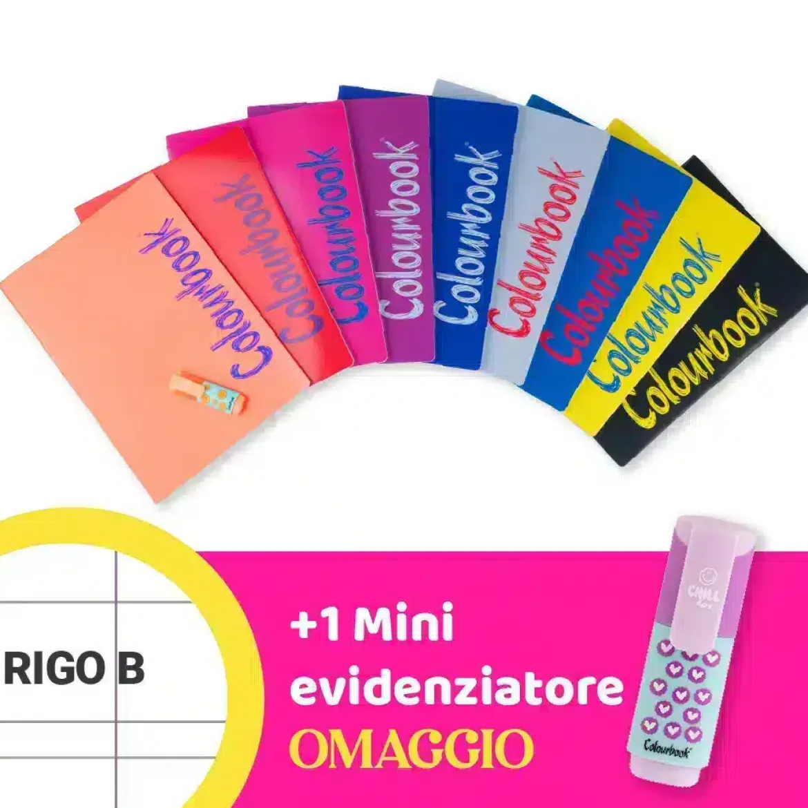 Set 6 quaderni A4 Bicolor Rigo B – Righe terza elementare + omaggio