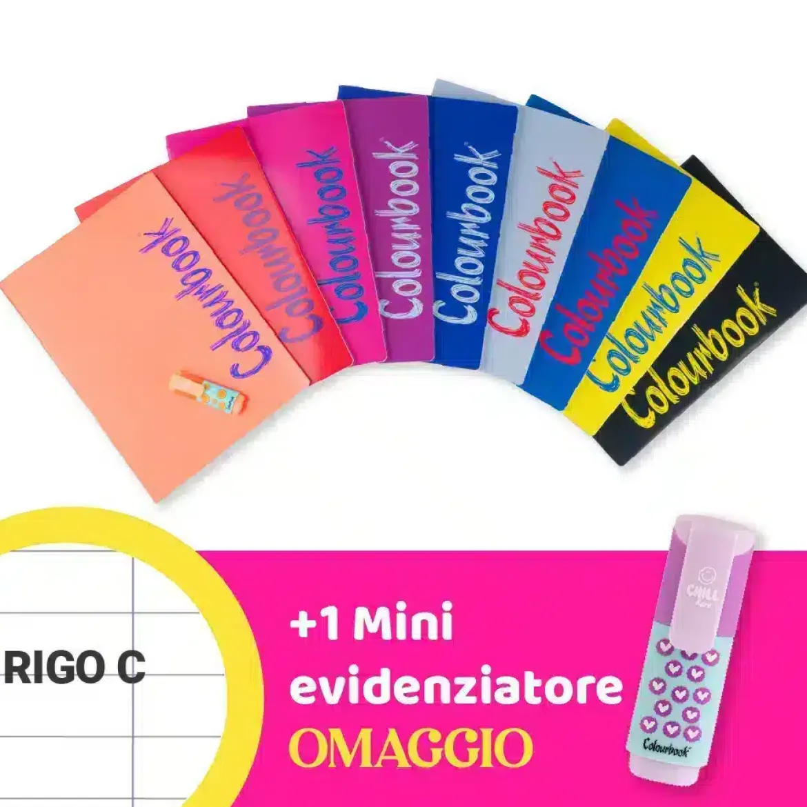 Set 6 quaderni A4 Bicolor Rigo C – Righe quarta e quinta elementare + omaggio