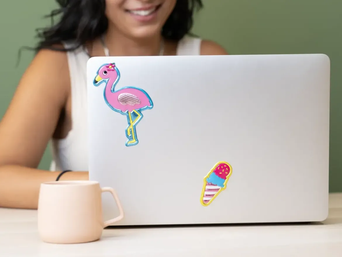 Stickers 3D Flamingo Ice Cream