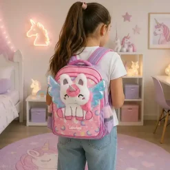 Zaino scuola Unicorn 30 Litri con peluche in rilievo